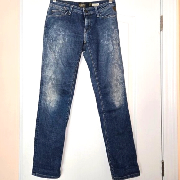 Replay Y2K Blue Rockxanne Jeans with Unique Pattern, Size 28/30, Made In Italy - Picture 2 of 16